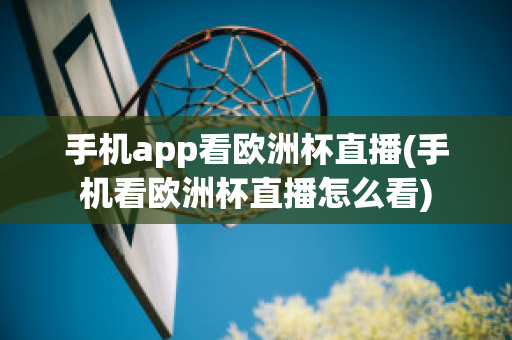 手机app看欧洲杯直播(手机看欧洲杯直播怎么看)