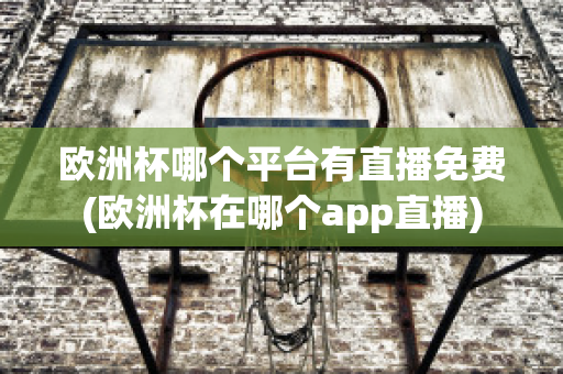 欧洲杯哪个平台有直播免费(欧洲杯在哪个app直播)